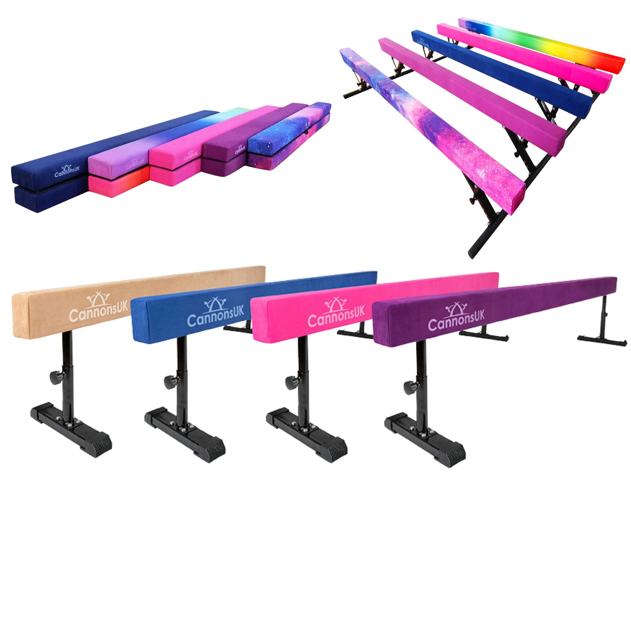 Cannons UK Gymnastics Beams. 8ft Folding Beams to 12ft Solid Beams