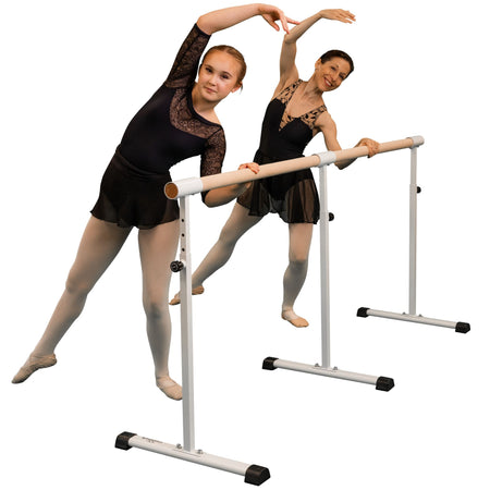 Footpad angle view of white 110 cm barre