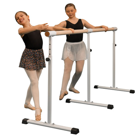 White freestanding ballet barre 110 cm – front view