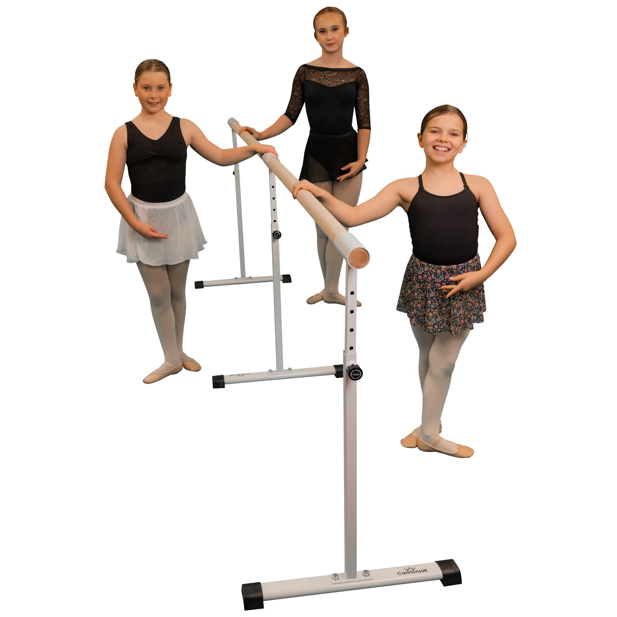 Portable legs extended of white 110 cm barre