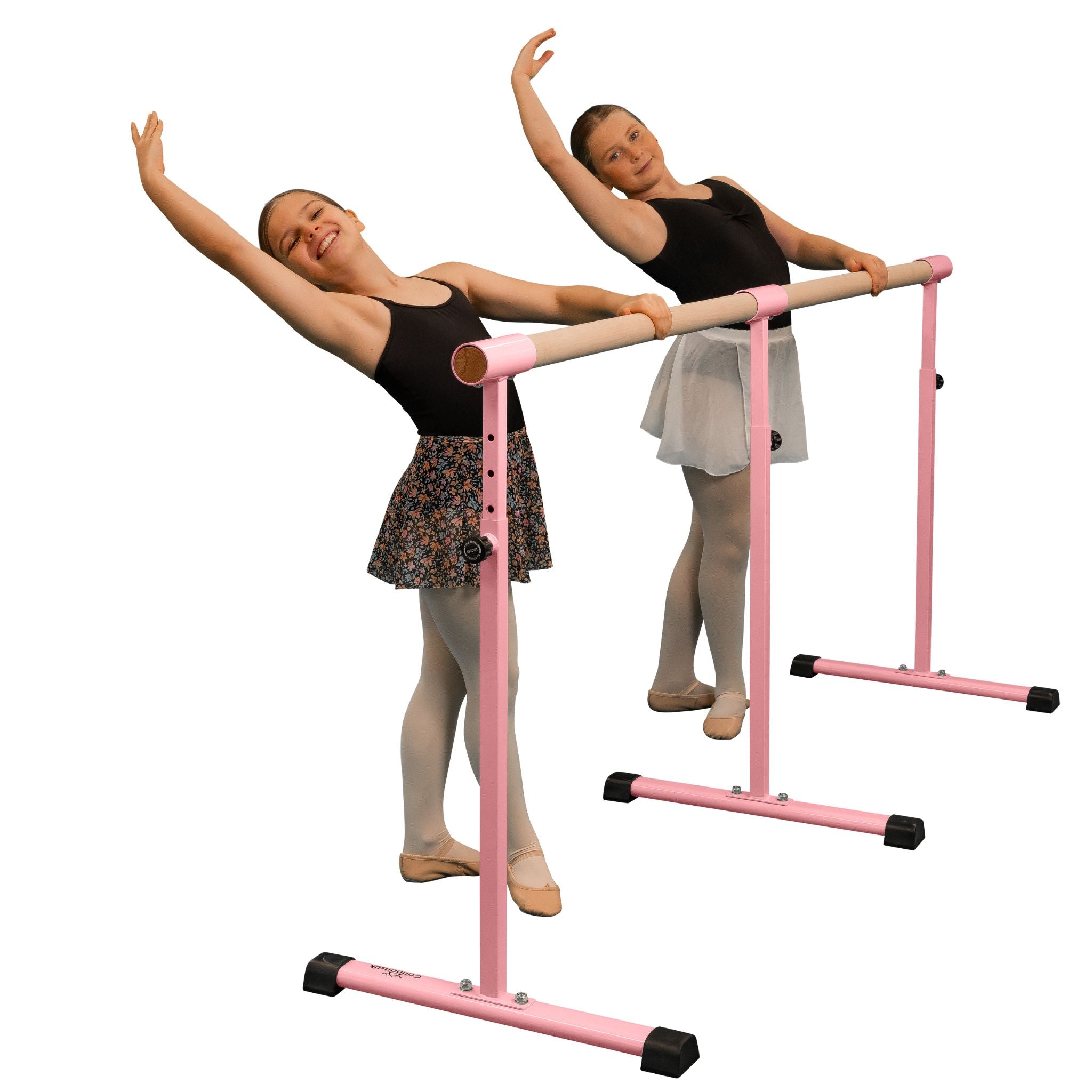 Pink 150 cm barre in-use by child