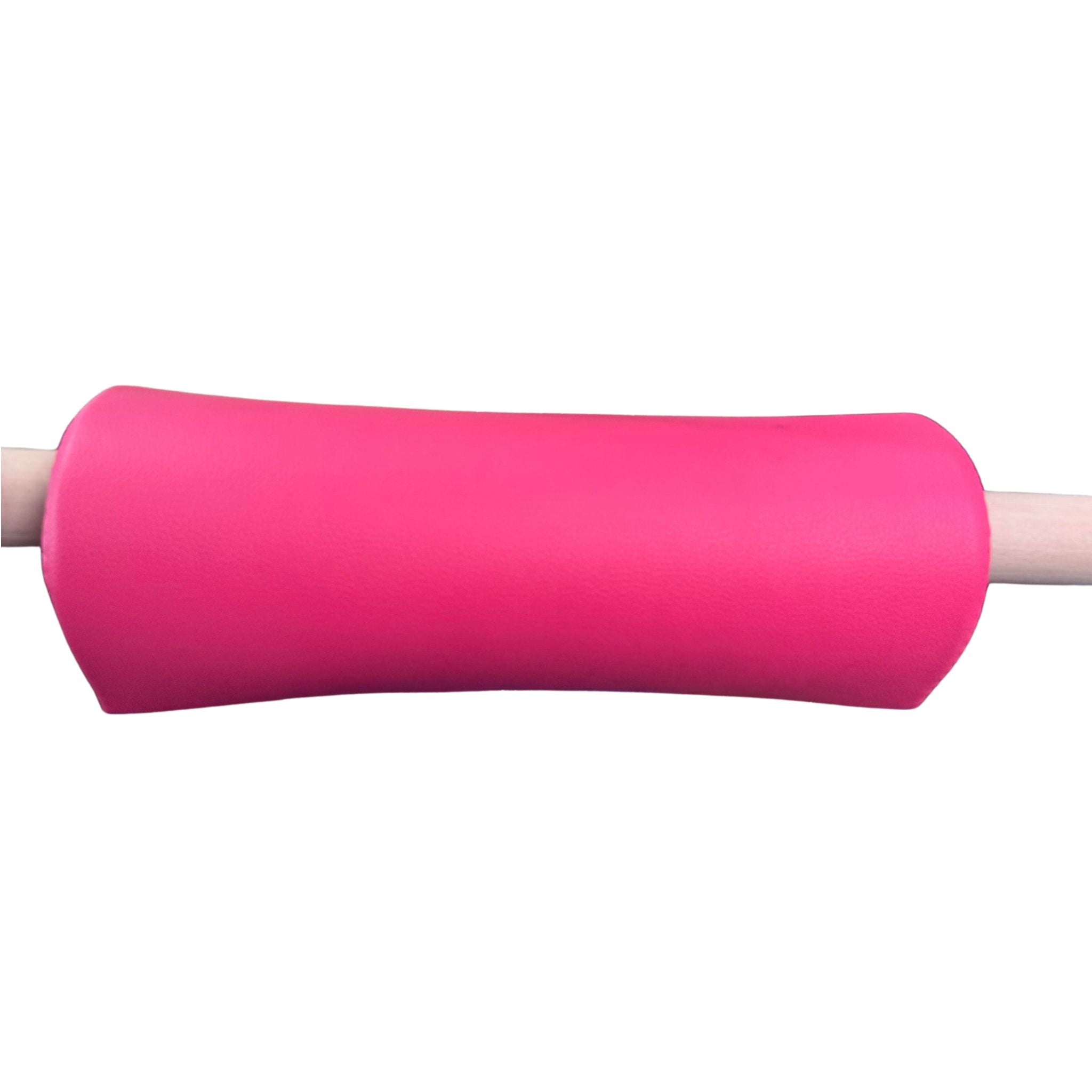 Cannons UK bar padding for horizontal bars pink installed on bar close-up for gymnastics grip comfort and bruise protection