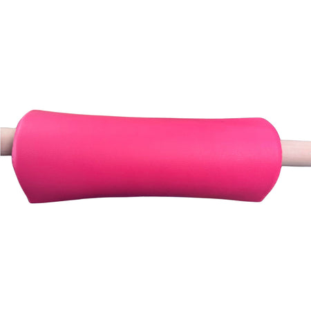 Cannons UK bar padding for horizontal bars pink installed on bar close-up for gymnastics grip comfort and bruise protection