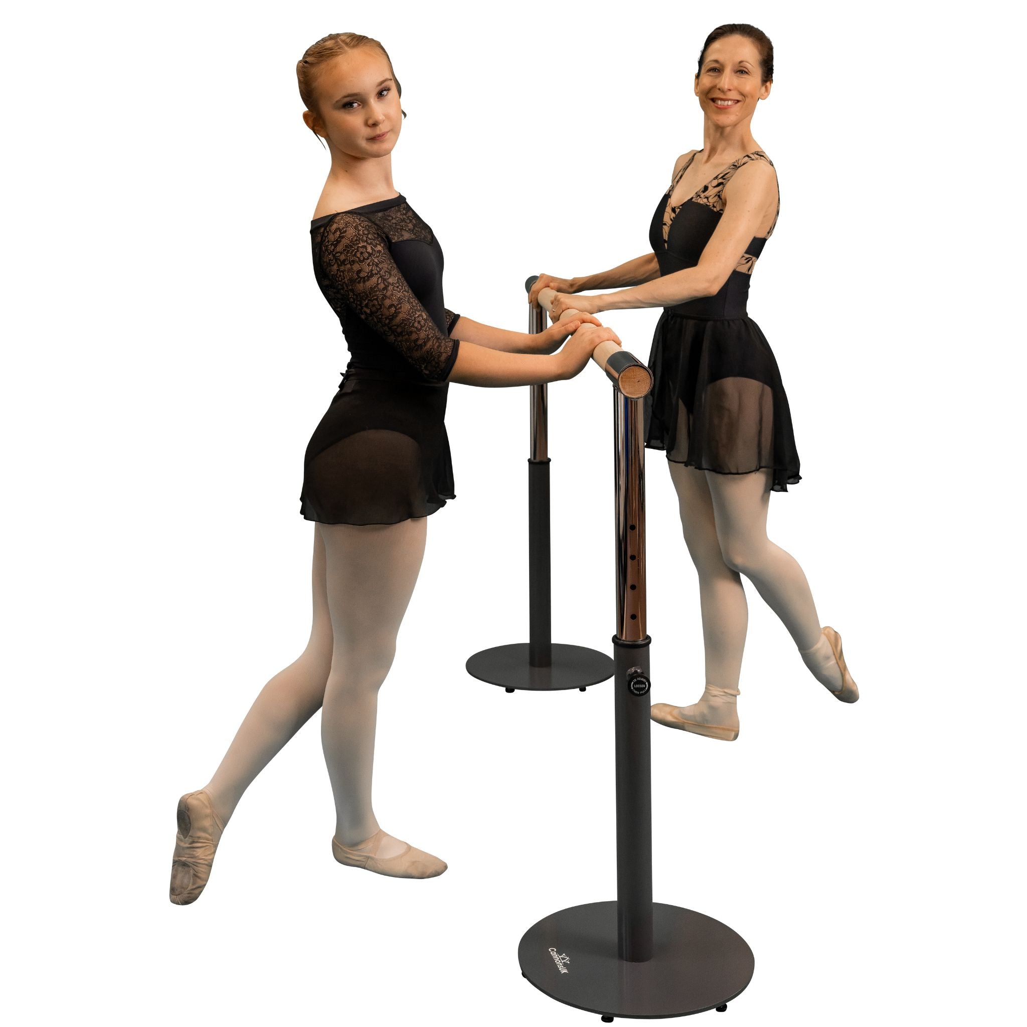 Shadowed professional photo of barre on white background