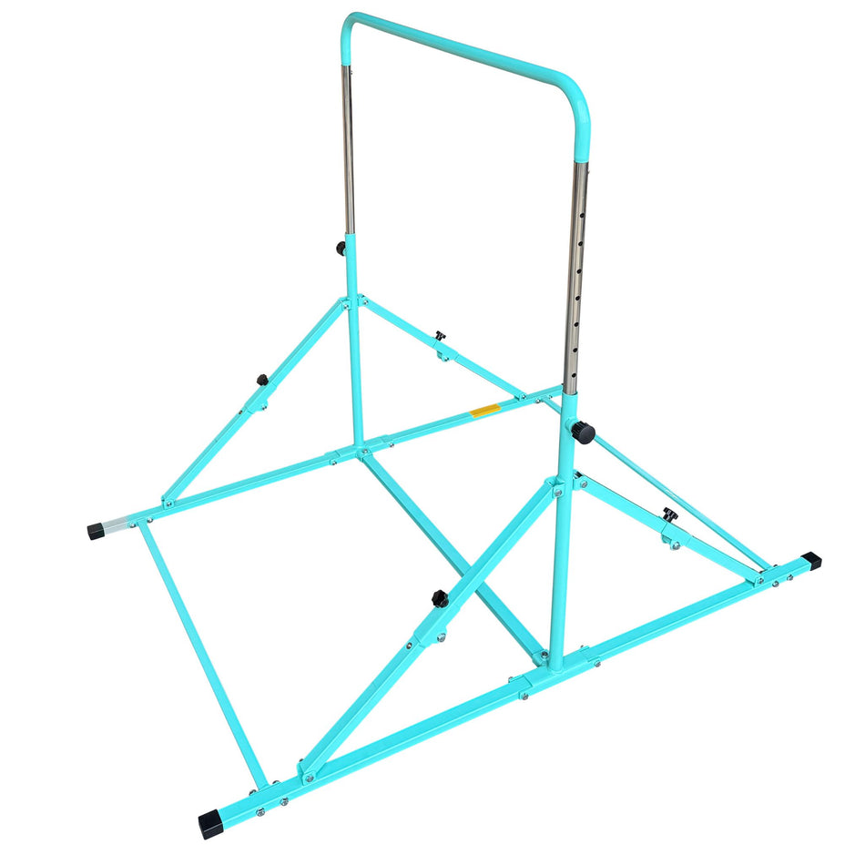Green Junior Pro adjustable gymnastics bar – front view