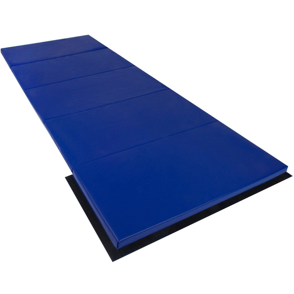 Cannons UK foldable gymnastics mat blue flat 10ft x 4ft x 50mm
