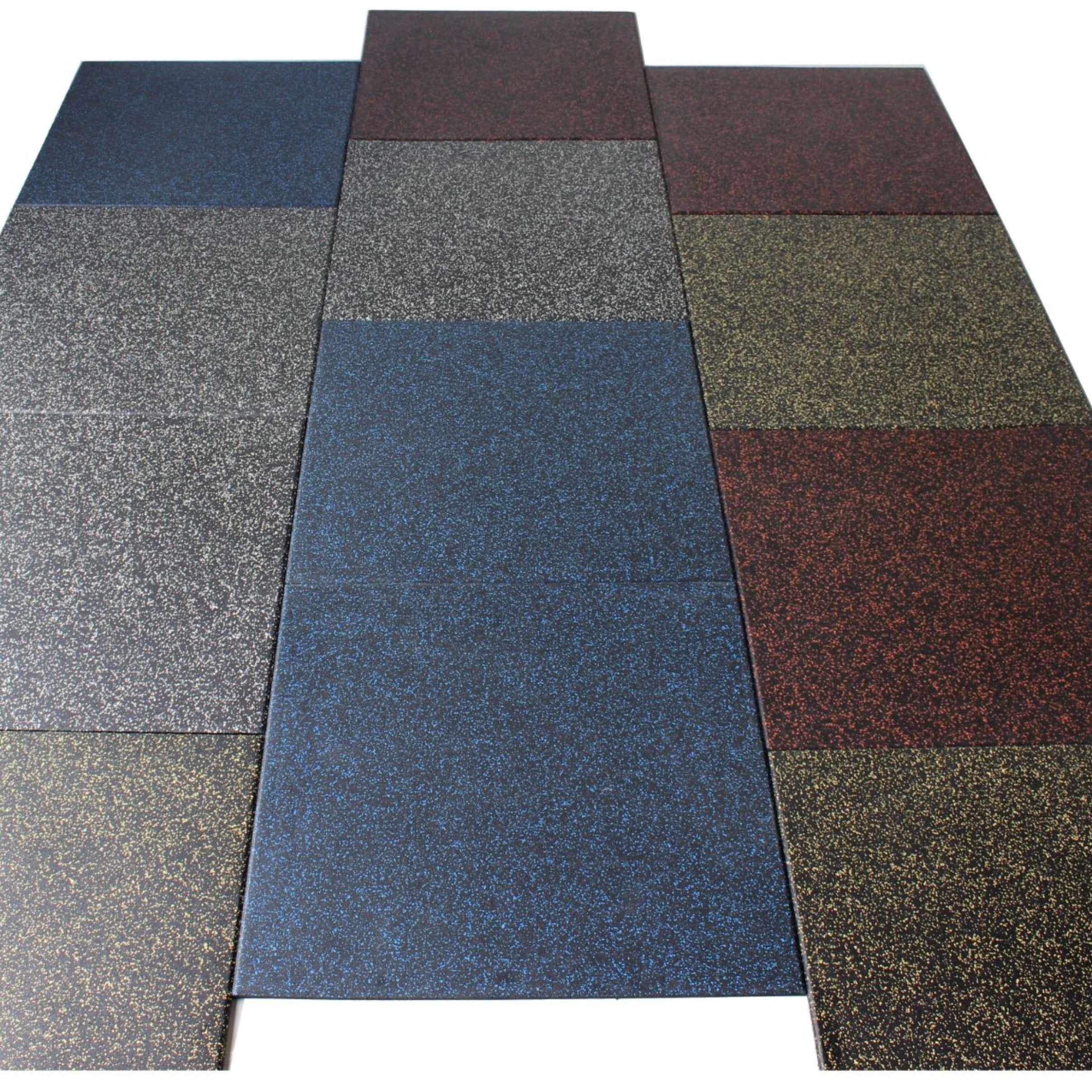 Four fleck rubber tiles grouped – angled display setup
