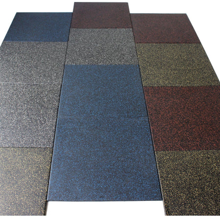 Four fleck rubber tiles grouped – angled display setup