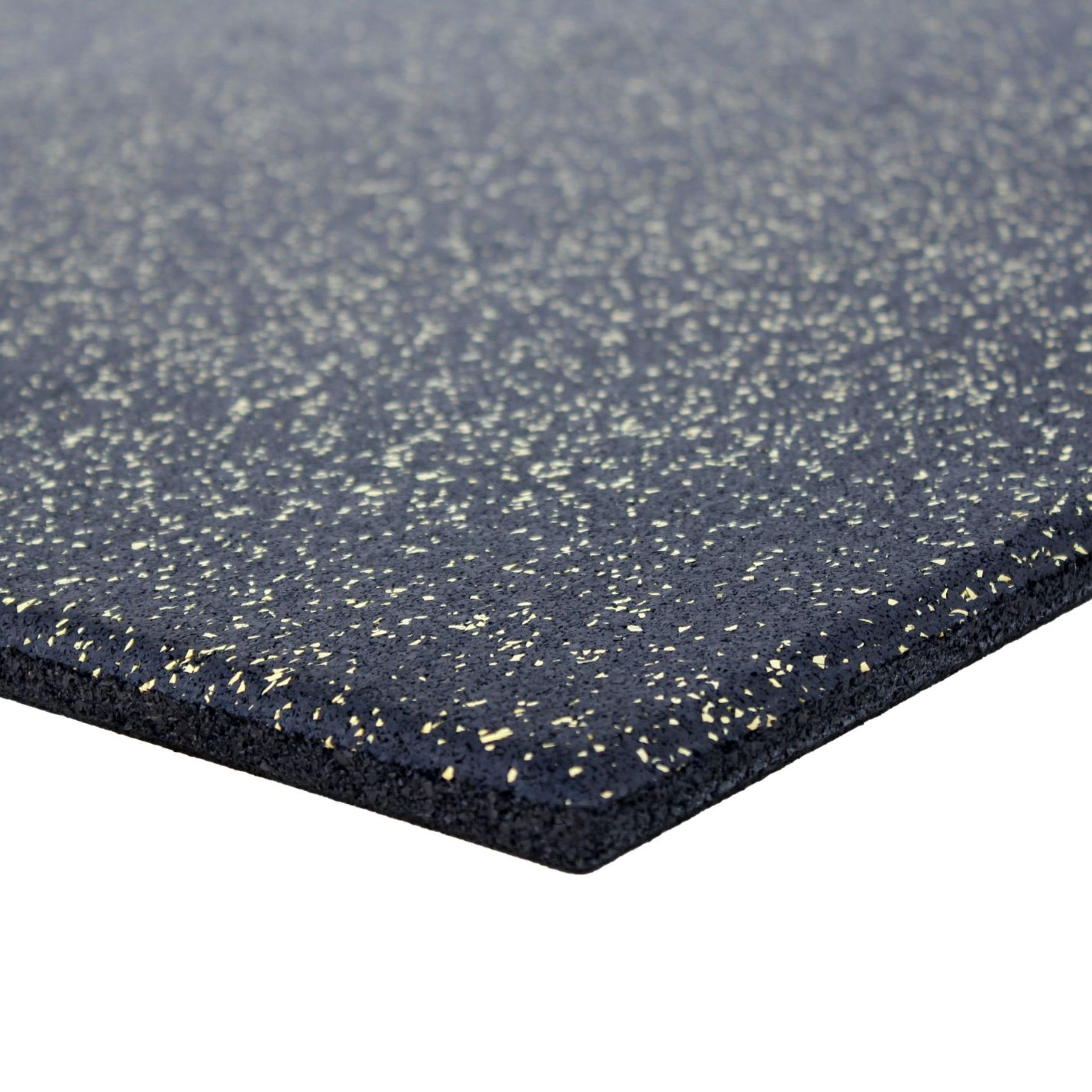 Yellow fleck gym tile – detailed close-up of corner finish