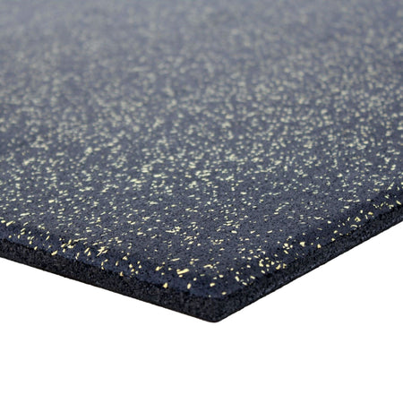 Yellow fleck gym tile – detailed close-up of corner finish