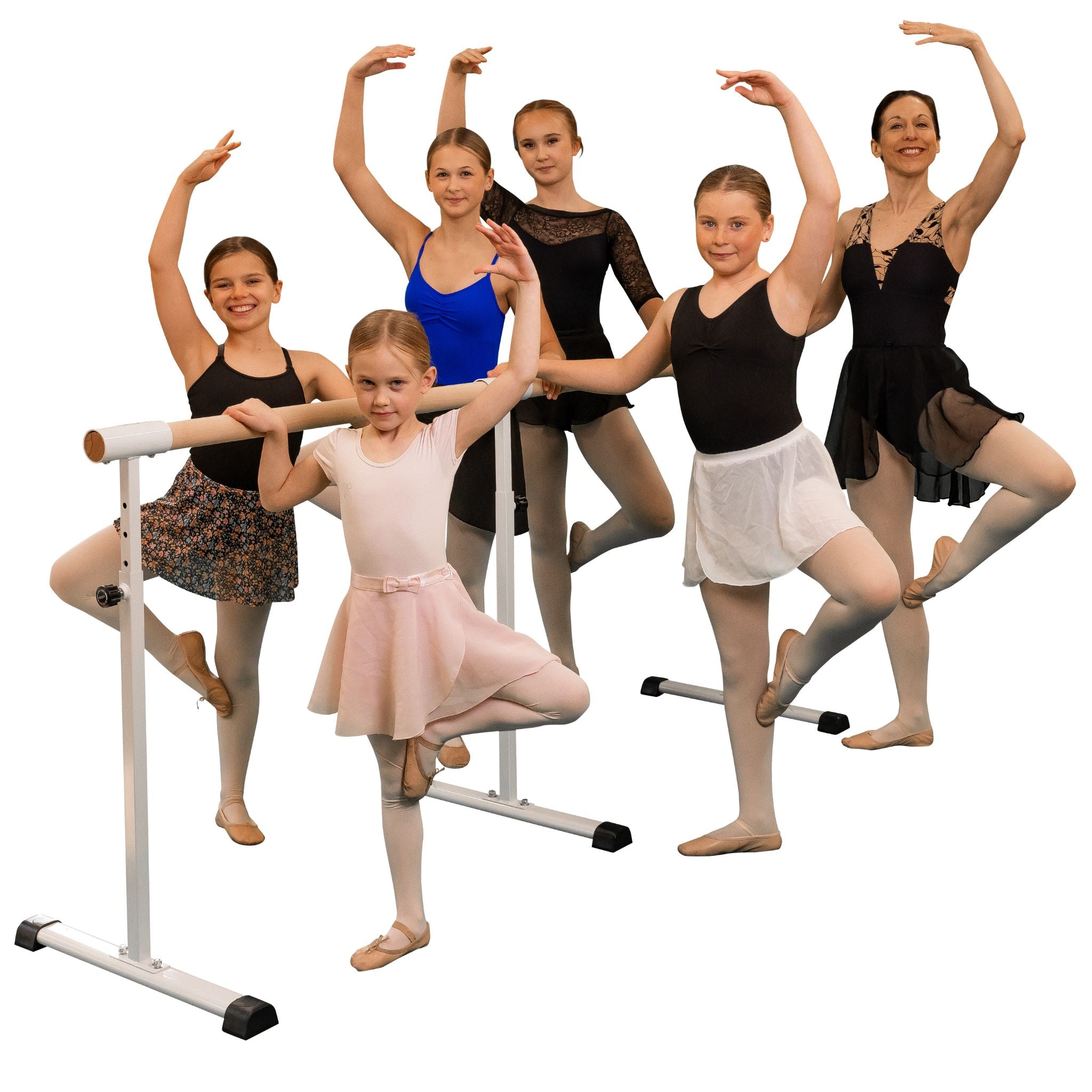Shadowed studio shot of white 110 cm barre  

