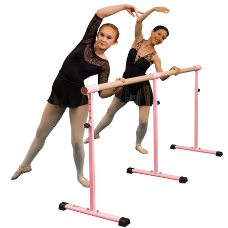 Angled studio shot of pink 150 cm barre
