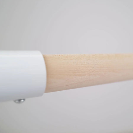 White 150 cm barre folded-flat storage view
