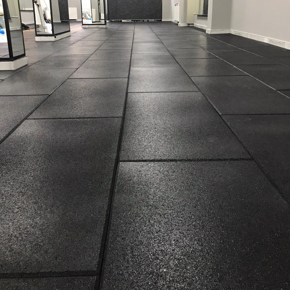 BeFit Black 20mm rubber flooring sample
