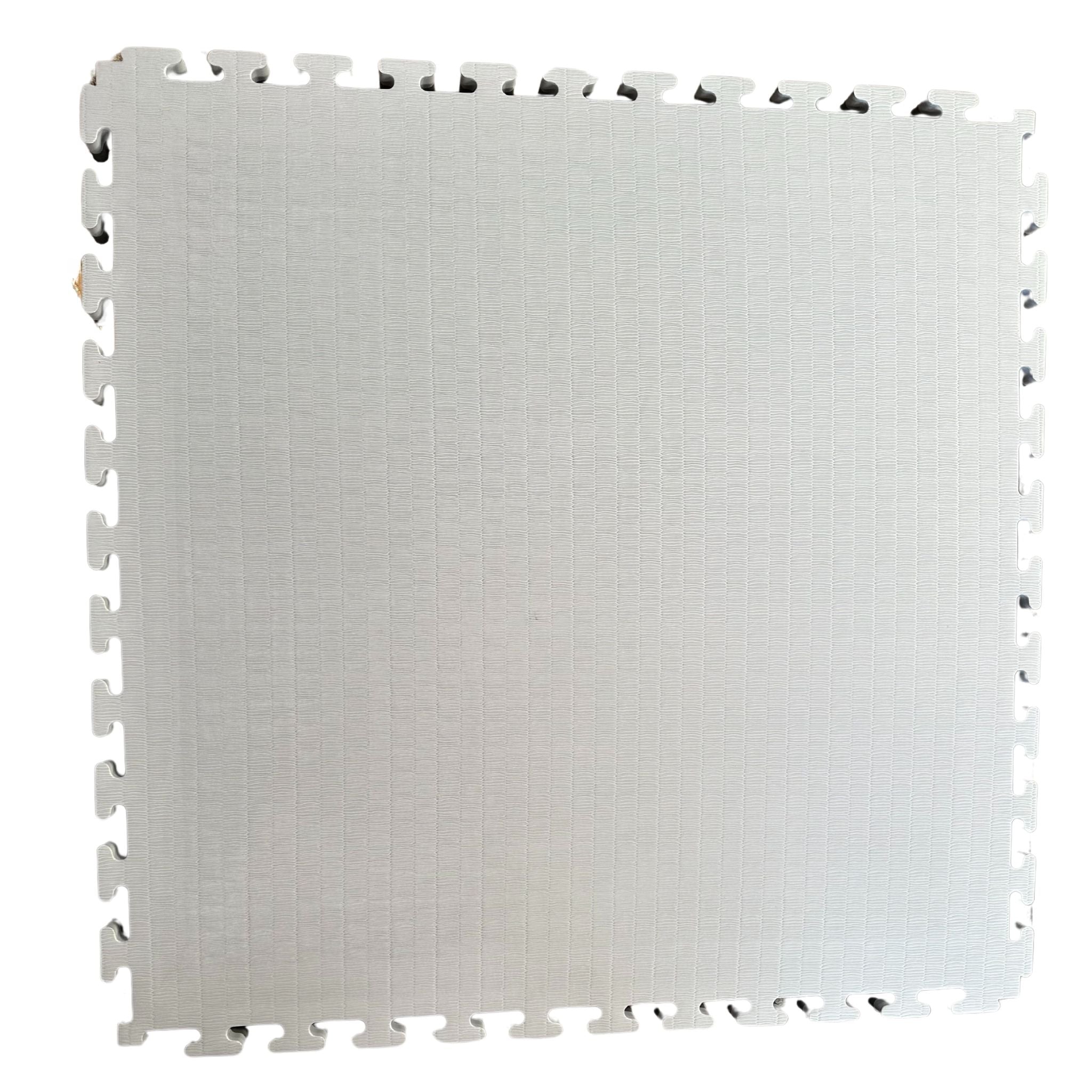Front view of premium grey and black 40 mm tatami MMA jigsaw mats
