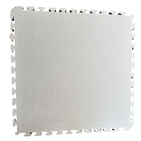 Front view of premium grey and black 40 mm tatami MMA jigsaw mats
