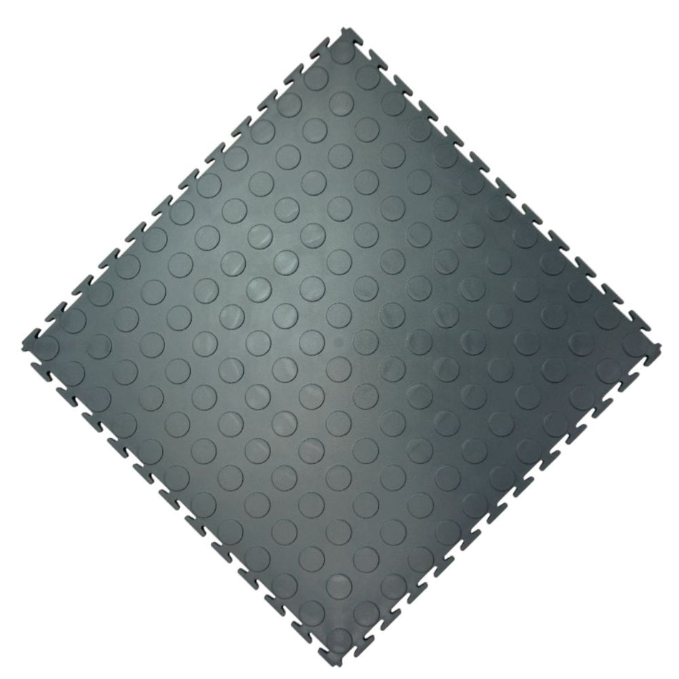 UltraLock™ Solid PVC Coin Garage Tile 6mm | Heavy Duty Interlocking Garage Flooring