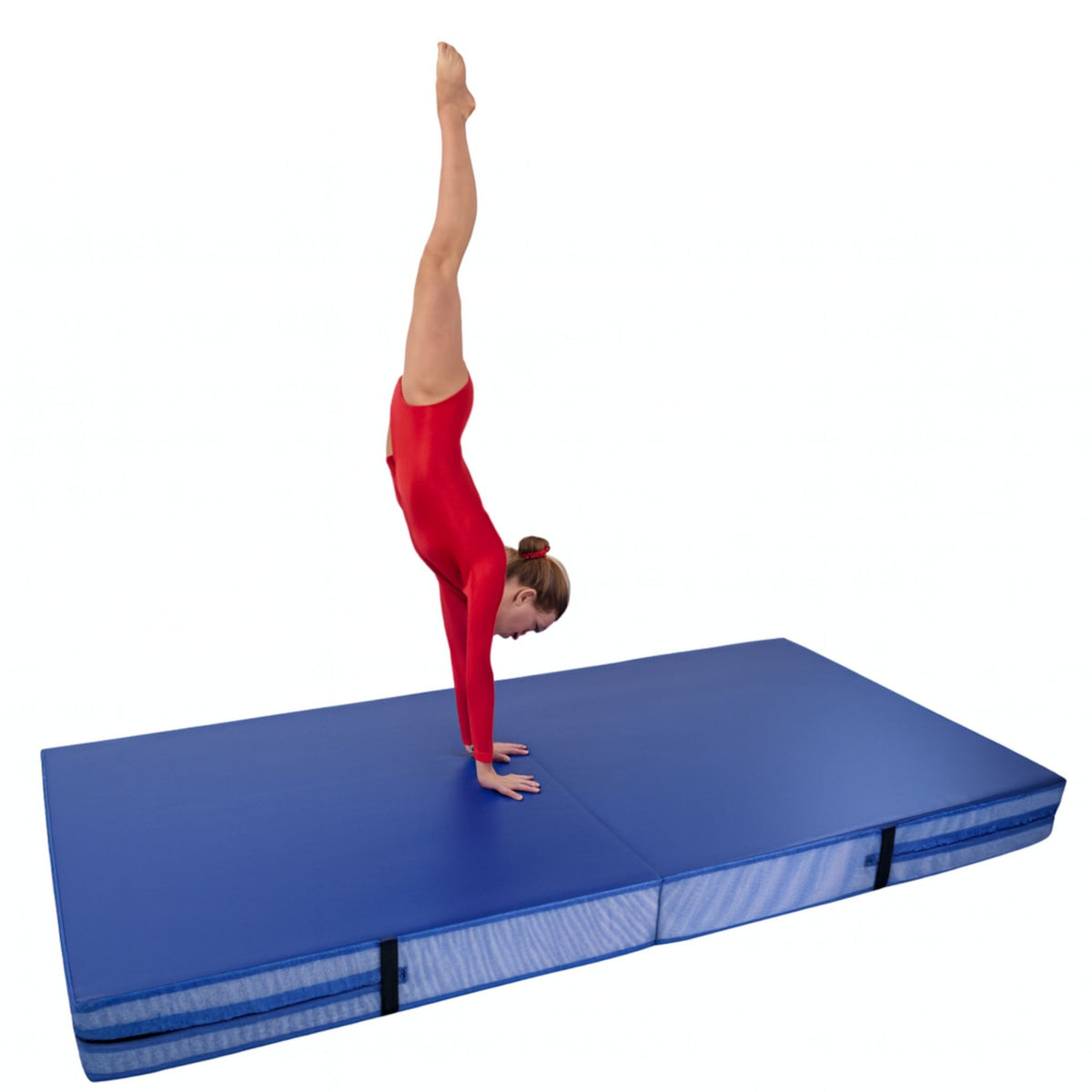 Cannons UK folding crash mat laid flat – 4ft x 8ft, 8-inch thick landing mat