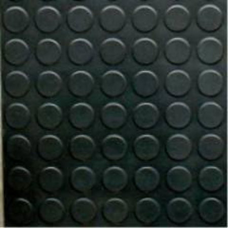 Close-up view of Cannons UK rubber stud flooring showing durable circular studded surface texture for gyms, workshops, and industrial use.