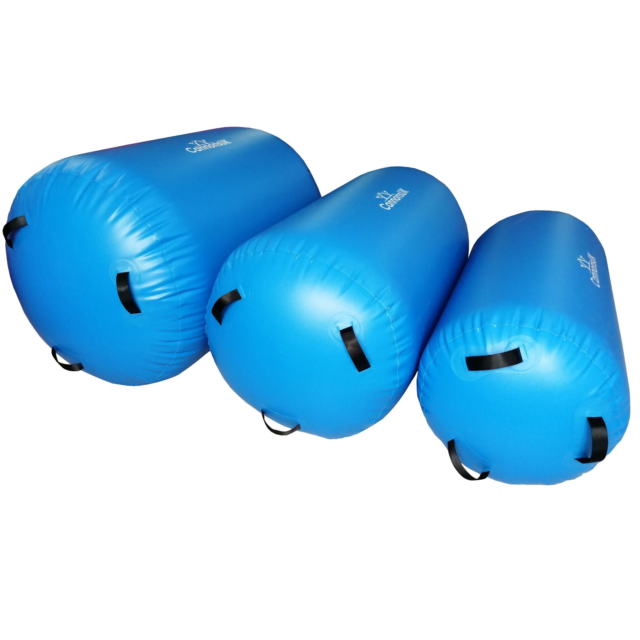 Air Rolls blue — three-piece set arranged diagonally; different diameters shown.