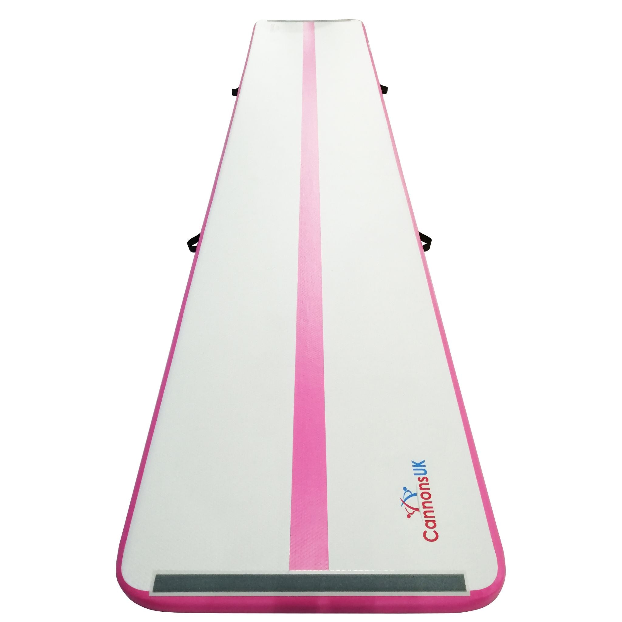 Air Track Pro 5 m × 1 m × 10 cm — pink trim, portrait top-down with centre line and white rails