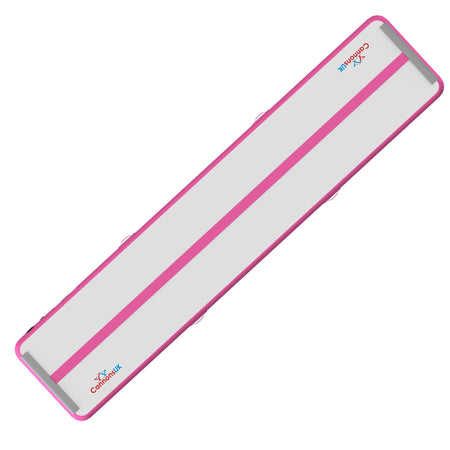 Air Track Pro 5 m × 1 m × 20 cm — pink rail/edge strip close-up (portrait crop) on white showing clean seam finish