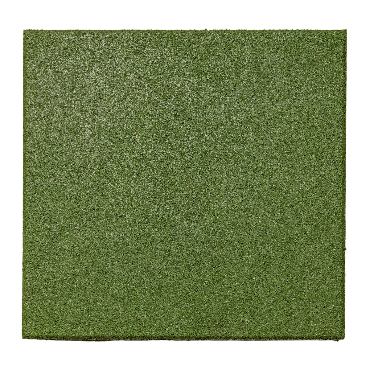Cannons UK rubber playground tile green, 50×50×20 mm — full top surface view showing slip-resistant texture