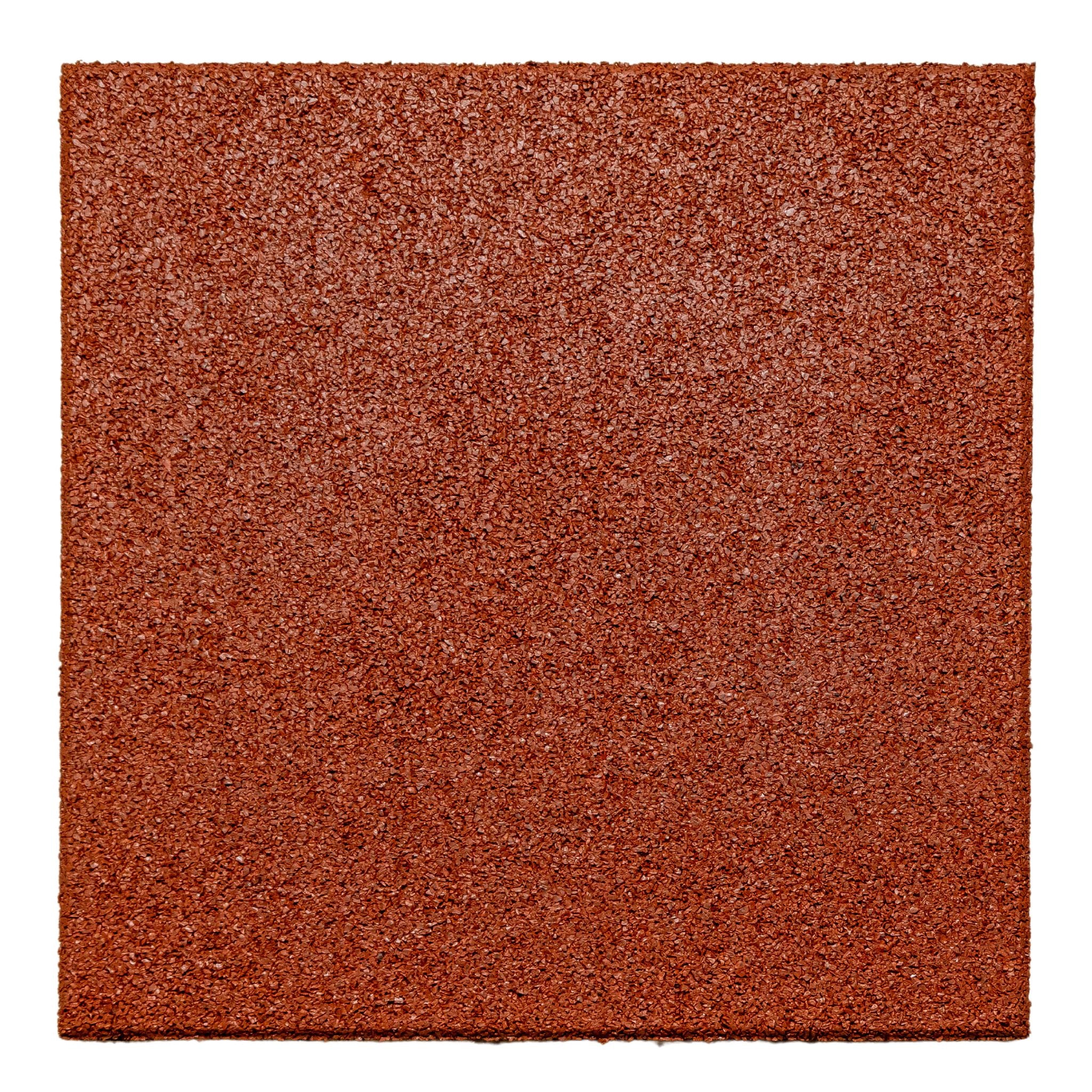 Red rubber playground tile 20 mm — top close view with textured anti-slip surface