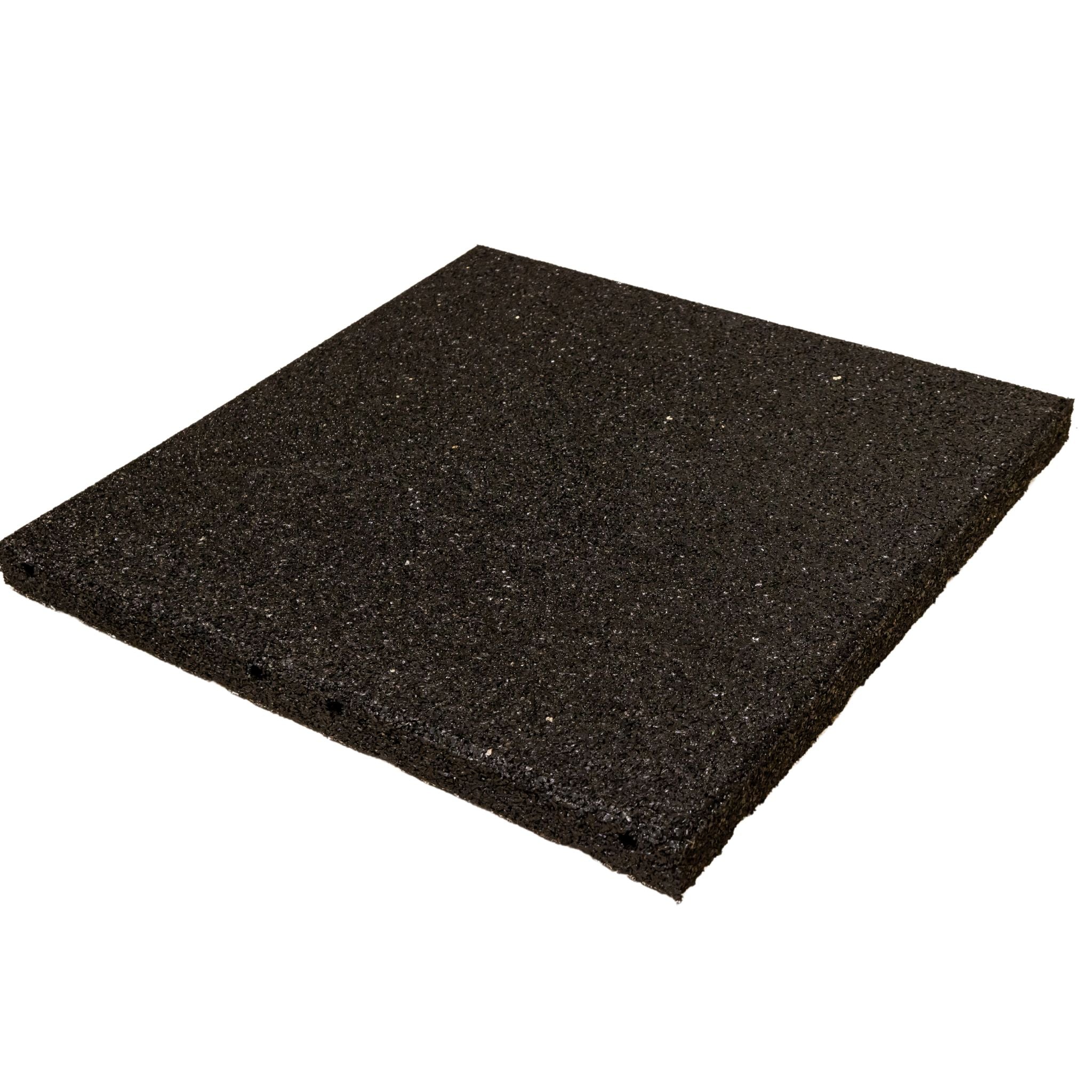 Black tile — studio top view; fine crumb texture, crisp edges.
