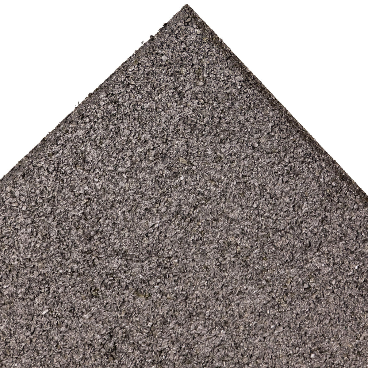 Grey tile — corner close-up of surface grain and radius.