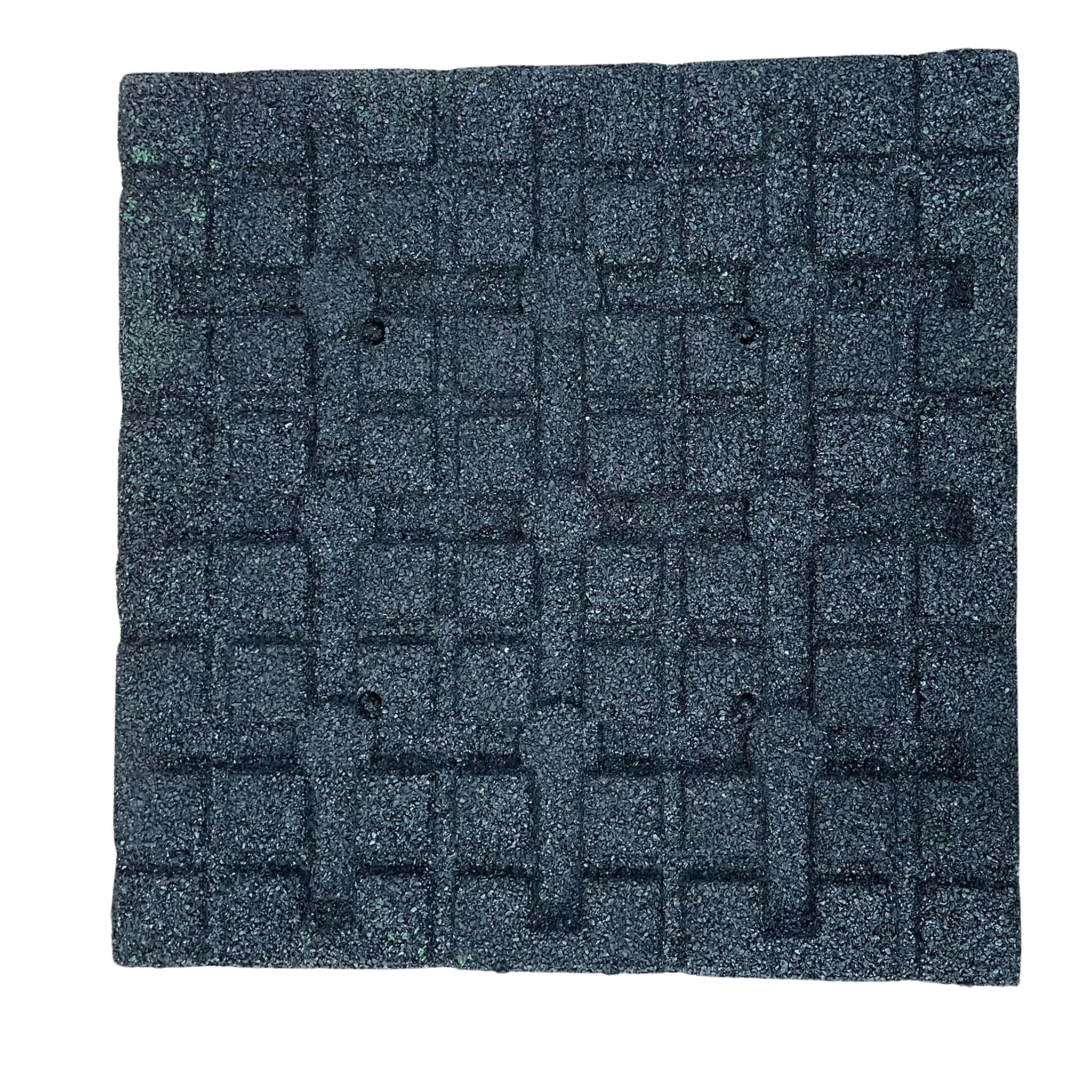 Black tile underside (bottom) pattern — macro of the interlocking/base texture used for stability and drainage.