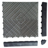 UltraLock™ PP Garage Tile Edge Ramps & Corner Pieces | Finishing Edges for Vented Garage Tiles