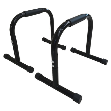 High parallel bars pair on white background shown from a front angle
