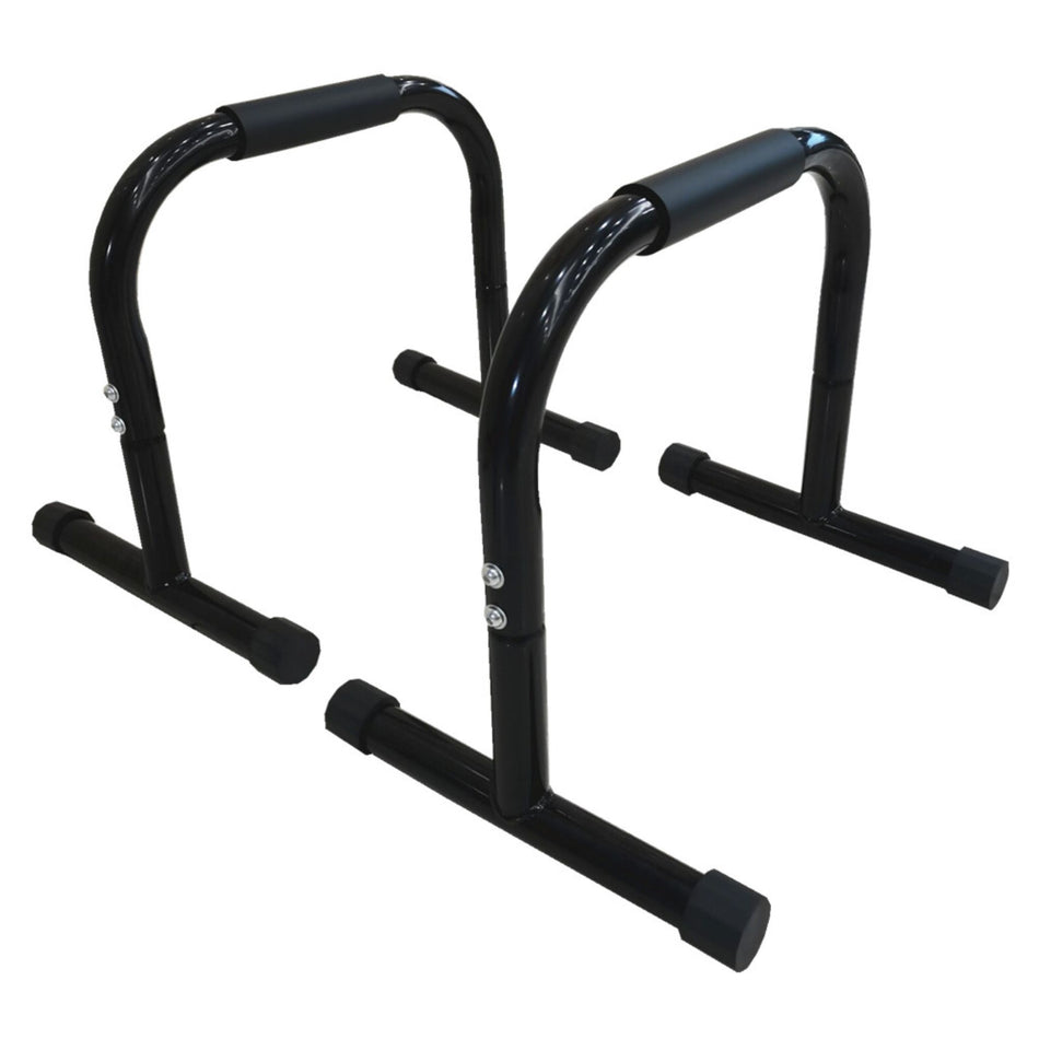 High parallel bars pair on white background shown from a front angle