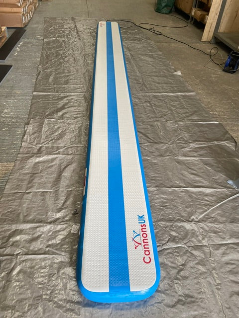 Actual blue Grade C Air Beam inflated in warehouse