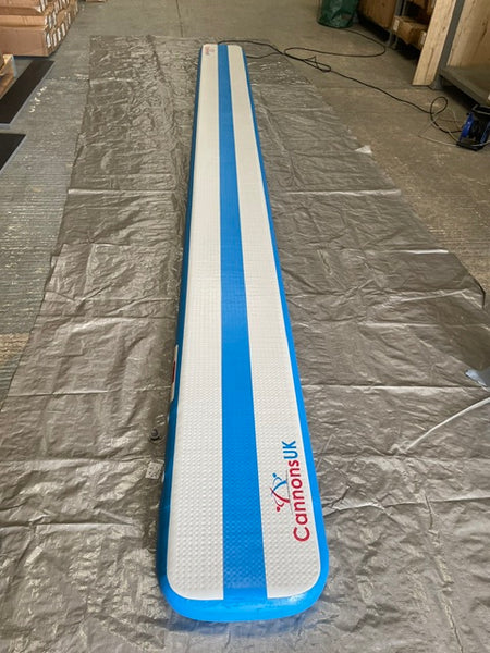 Actual blue Grade C Air Beam inflated in warehouse