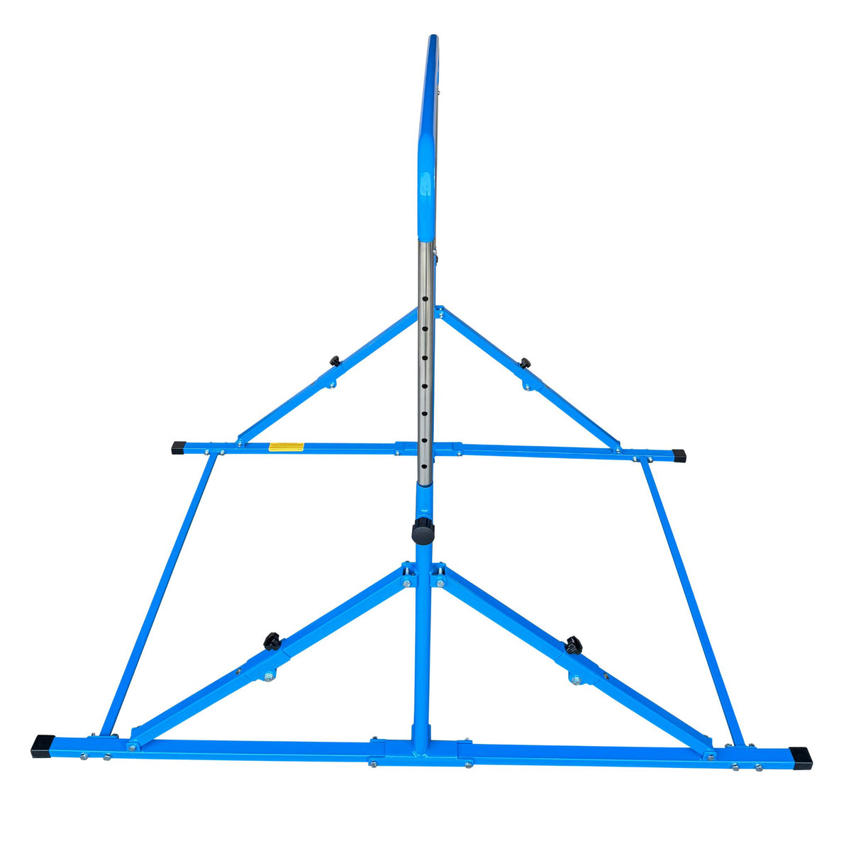 Close-up of blue bar frame and locking system	