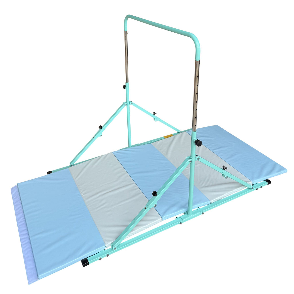 Green gymnastics bar shown at full 125cm height