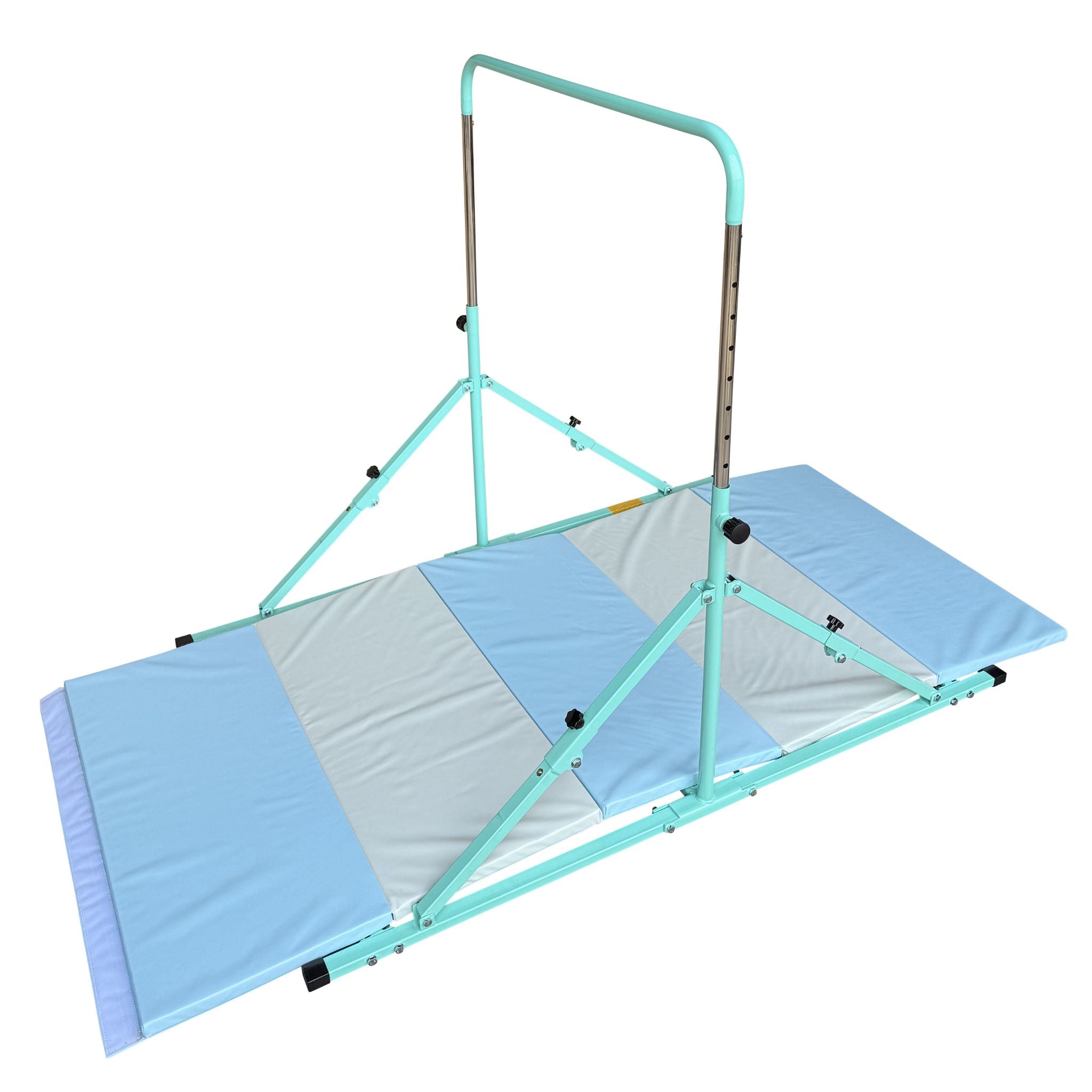 Green gymnastics bar shown at full 125cm height