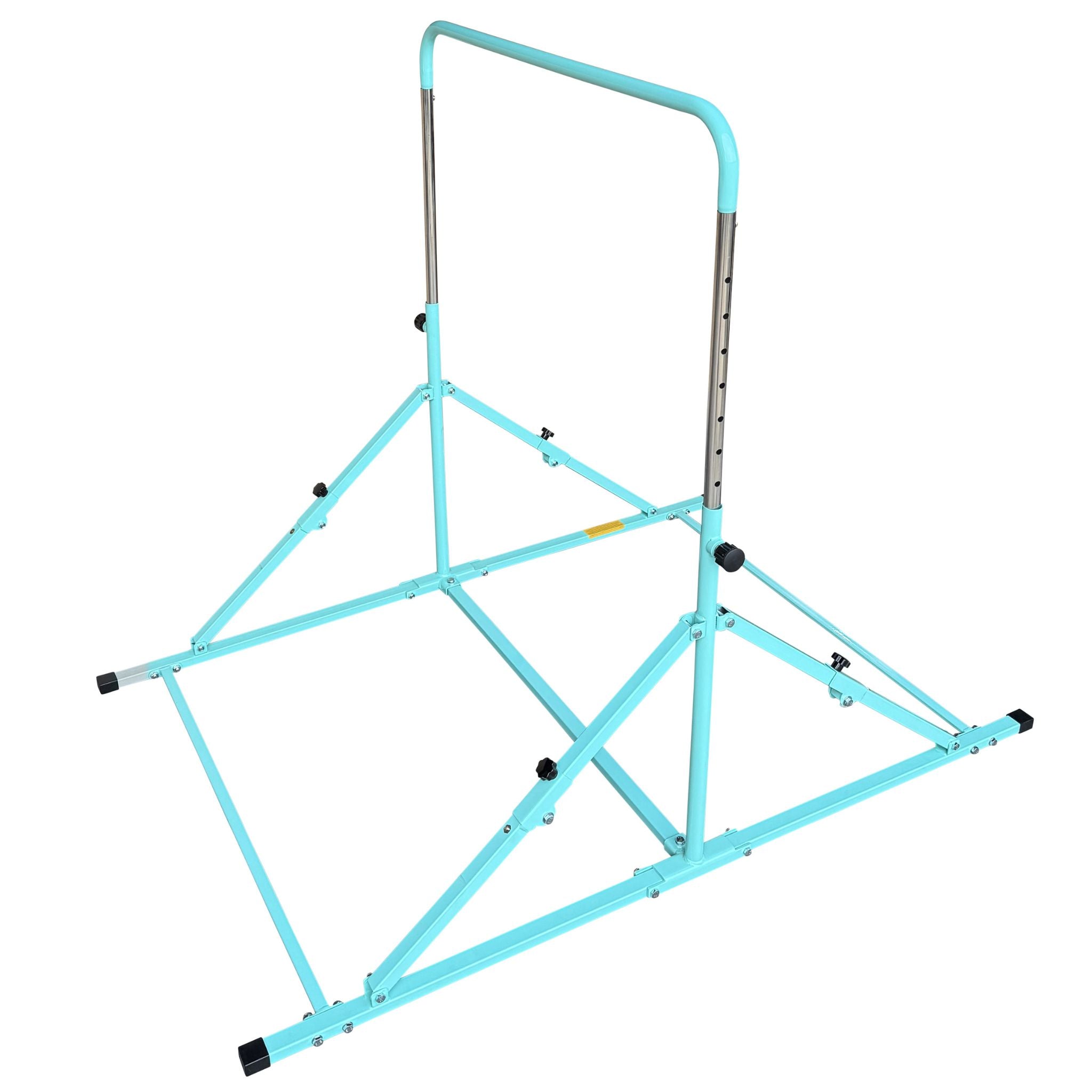Green Junior Pro bar folded and placed against wall	