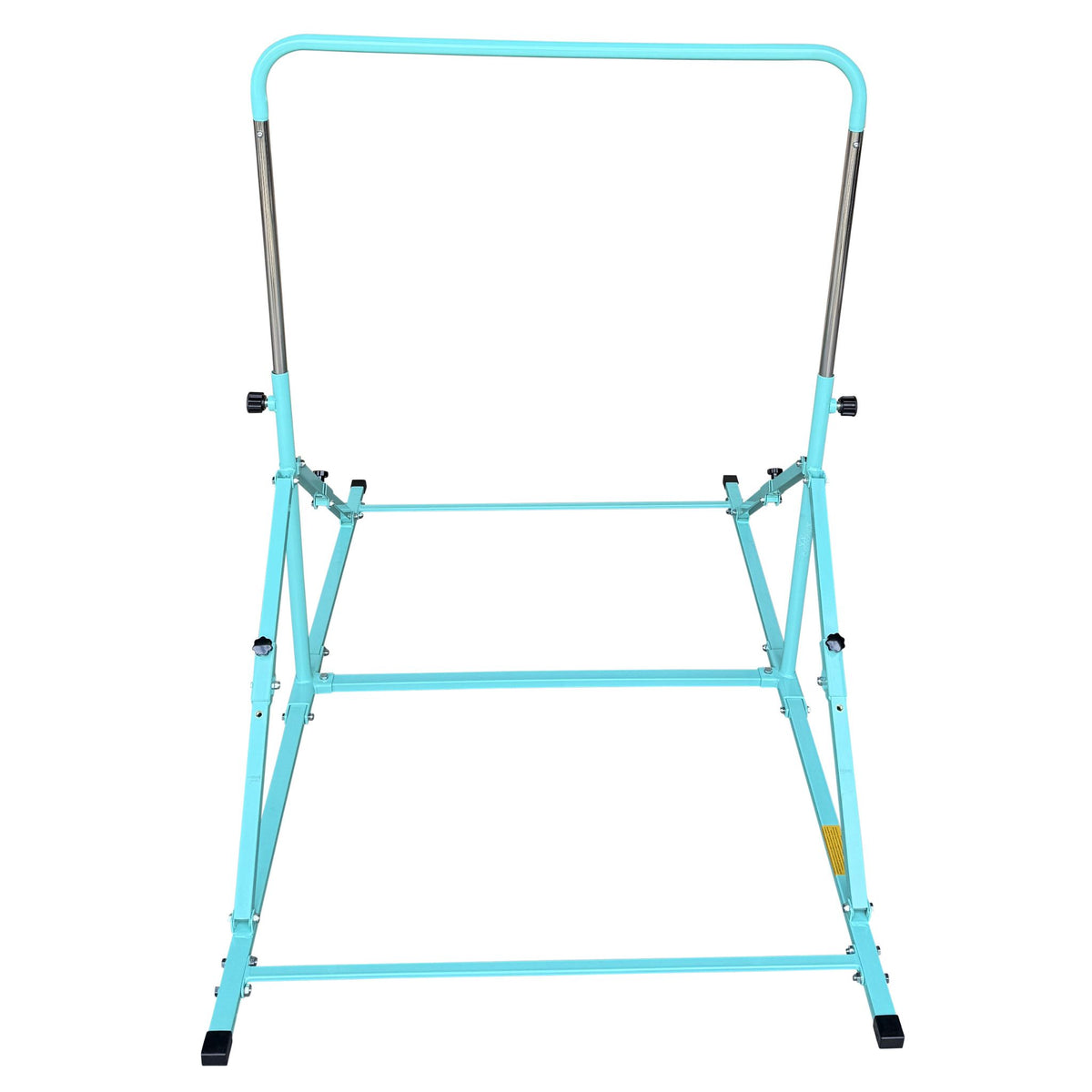 Side view of green Junior Pro folding gymnastics bar