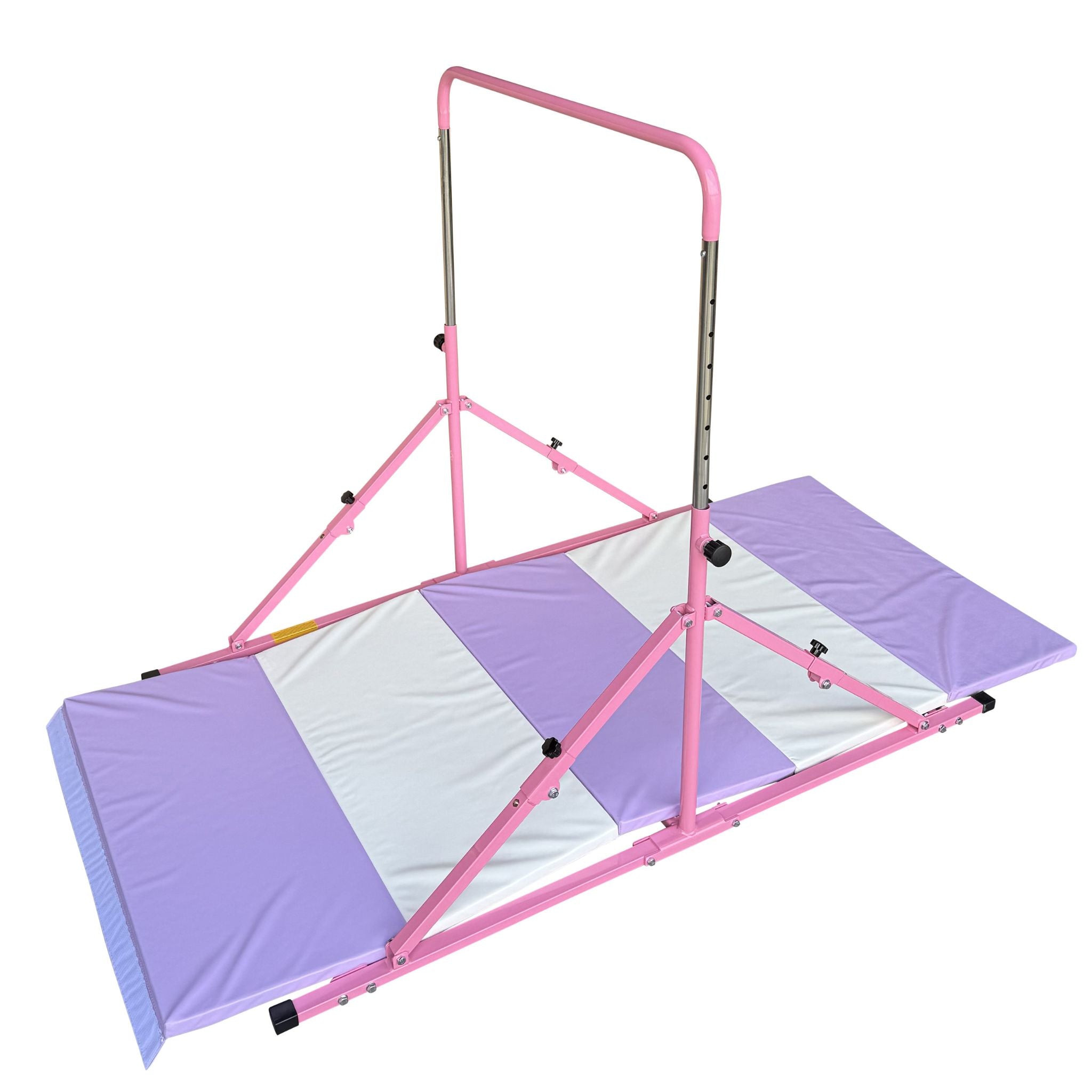 Pink gymnastics bar at maximum 125cm height setting	