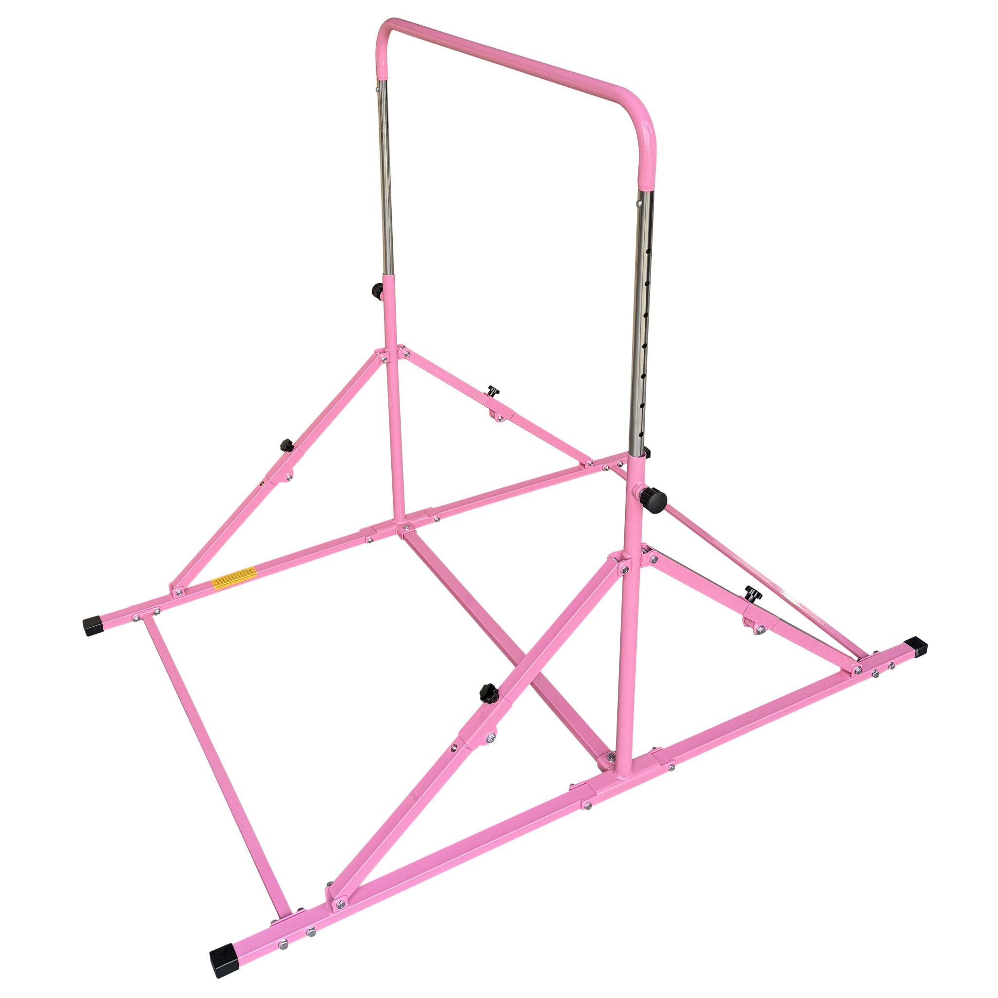 Folded pink Junior Pro bar for compact storage	