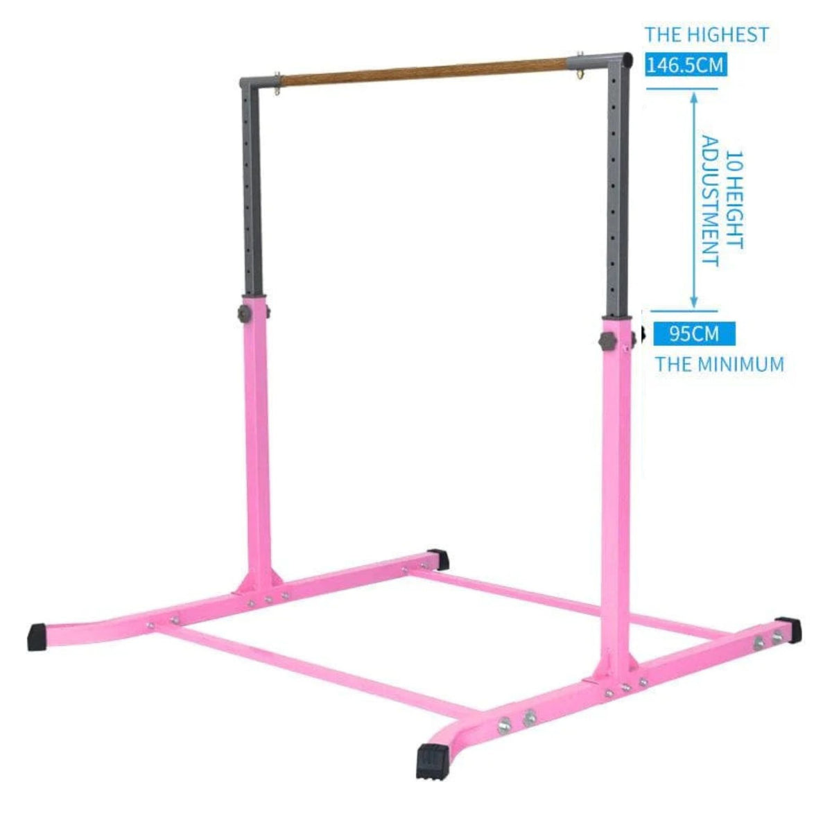 Side view of pink kip bar positioned for storage – non-folding design  
