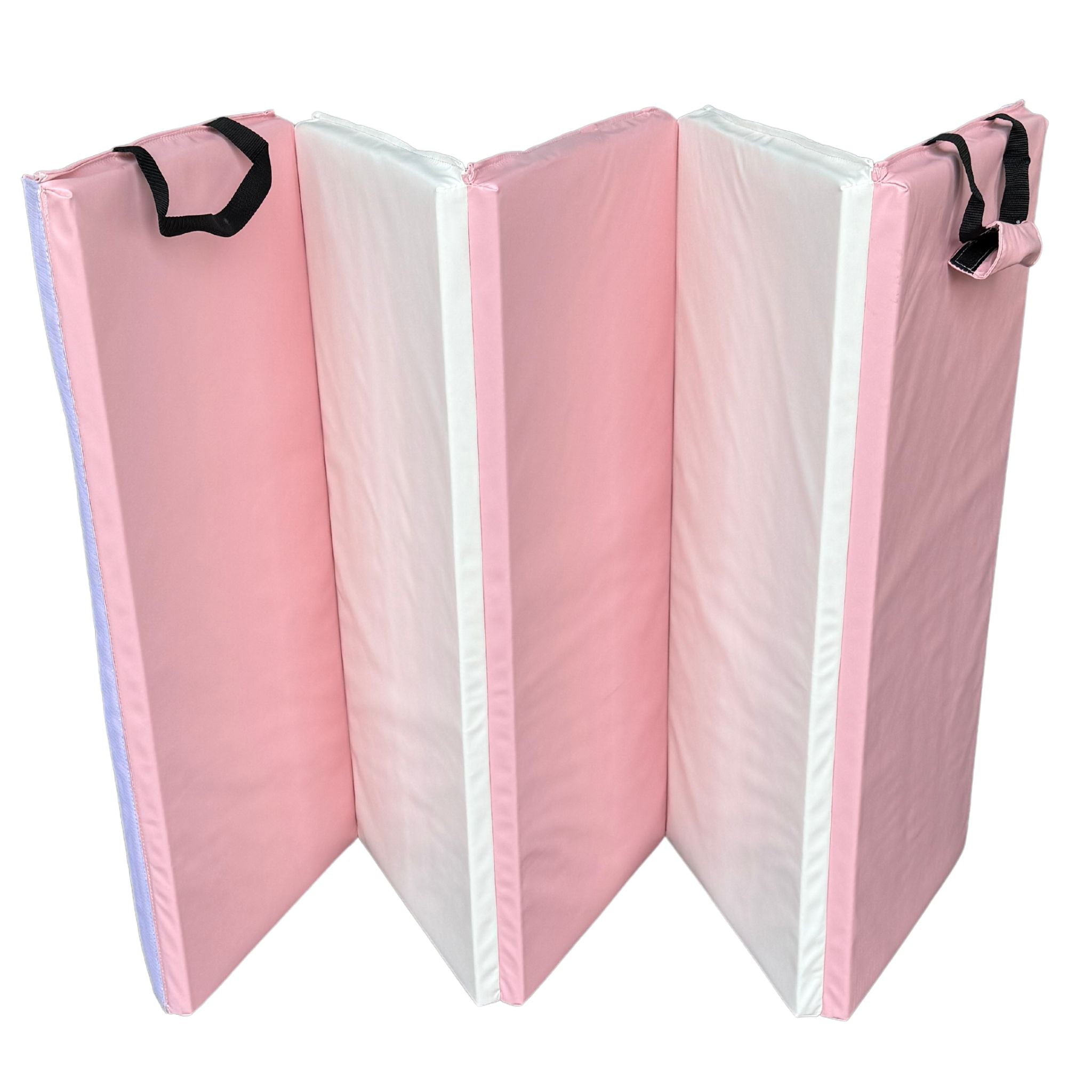 Folded pink 2-tone gymnastics mat
