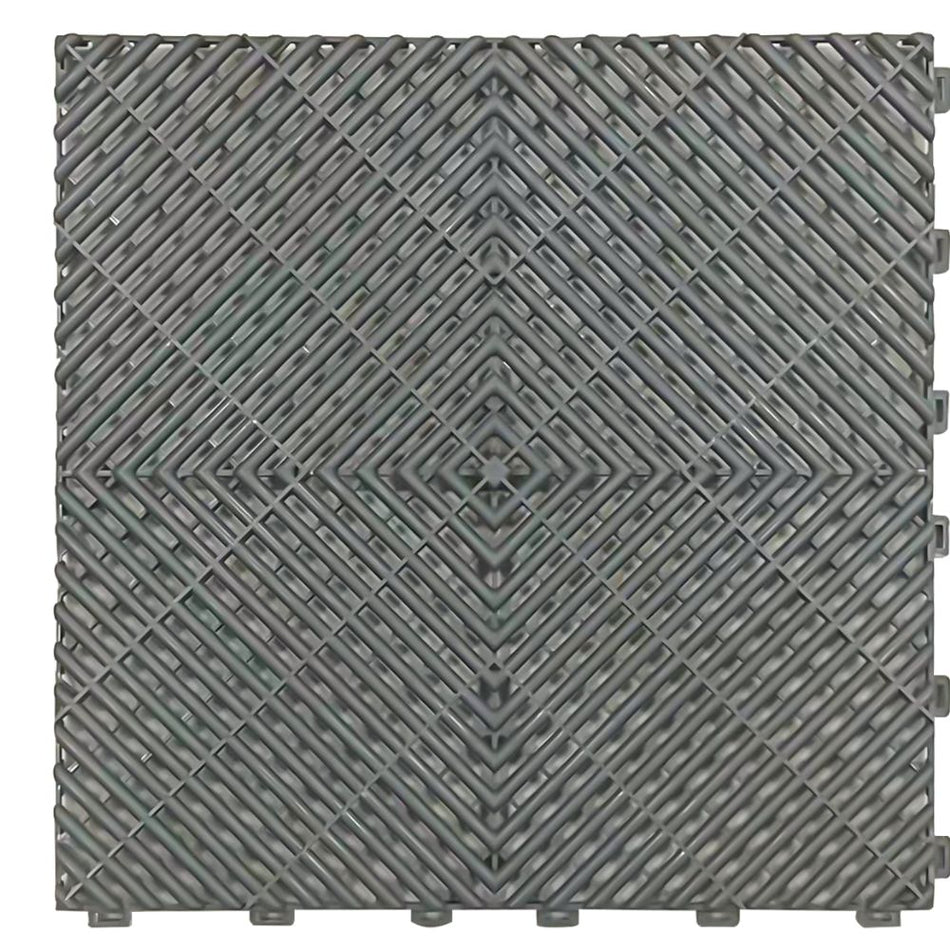UltraLock™ Vented PP Garage Tiles | Heavy Duty Interlocking Garage Flooring | 400 x 400 x 18mm