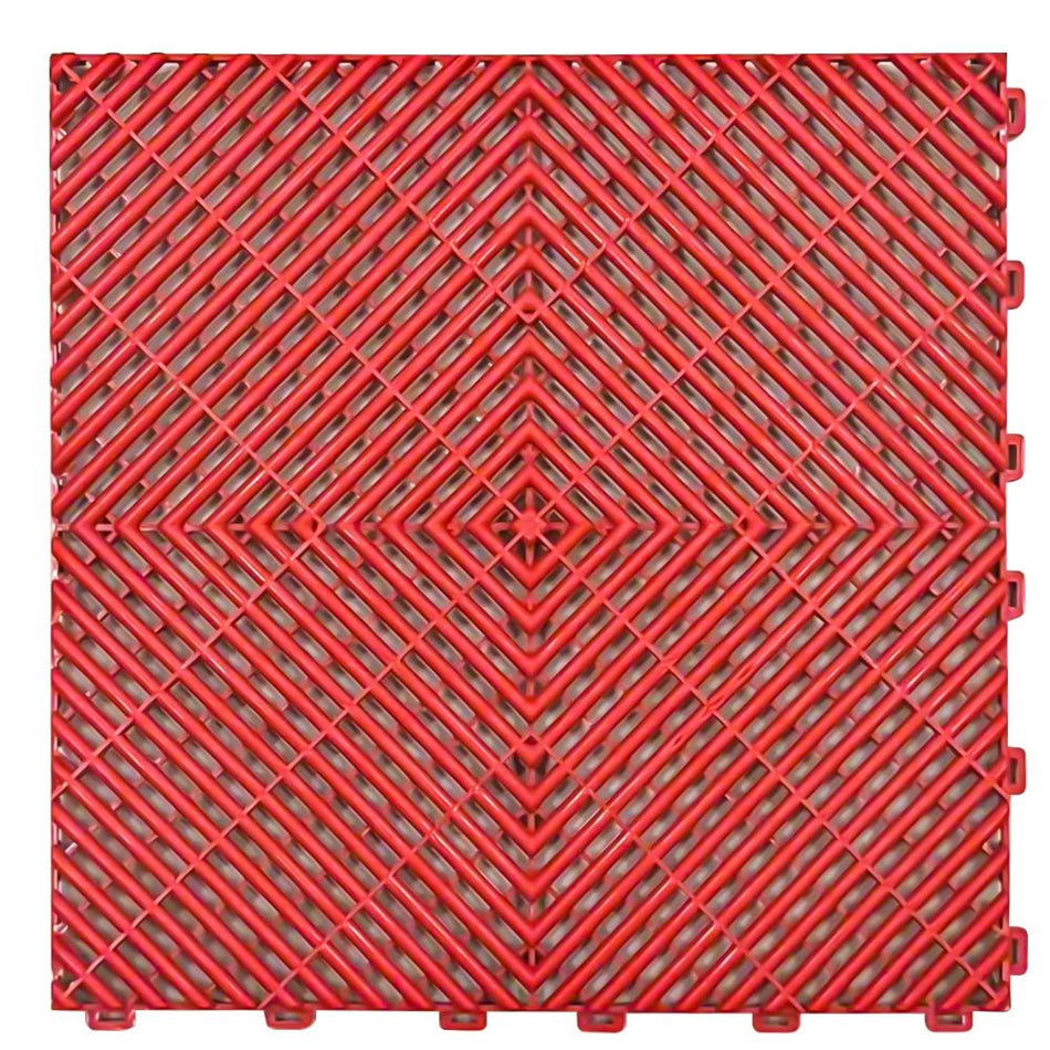 UltraLock™ Vented PP Garage Tiles | Heavy Duty Interlocking Garage Flooring | 400 x 400 x 18mm
