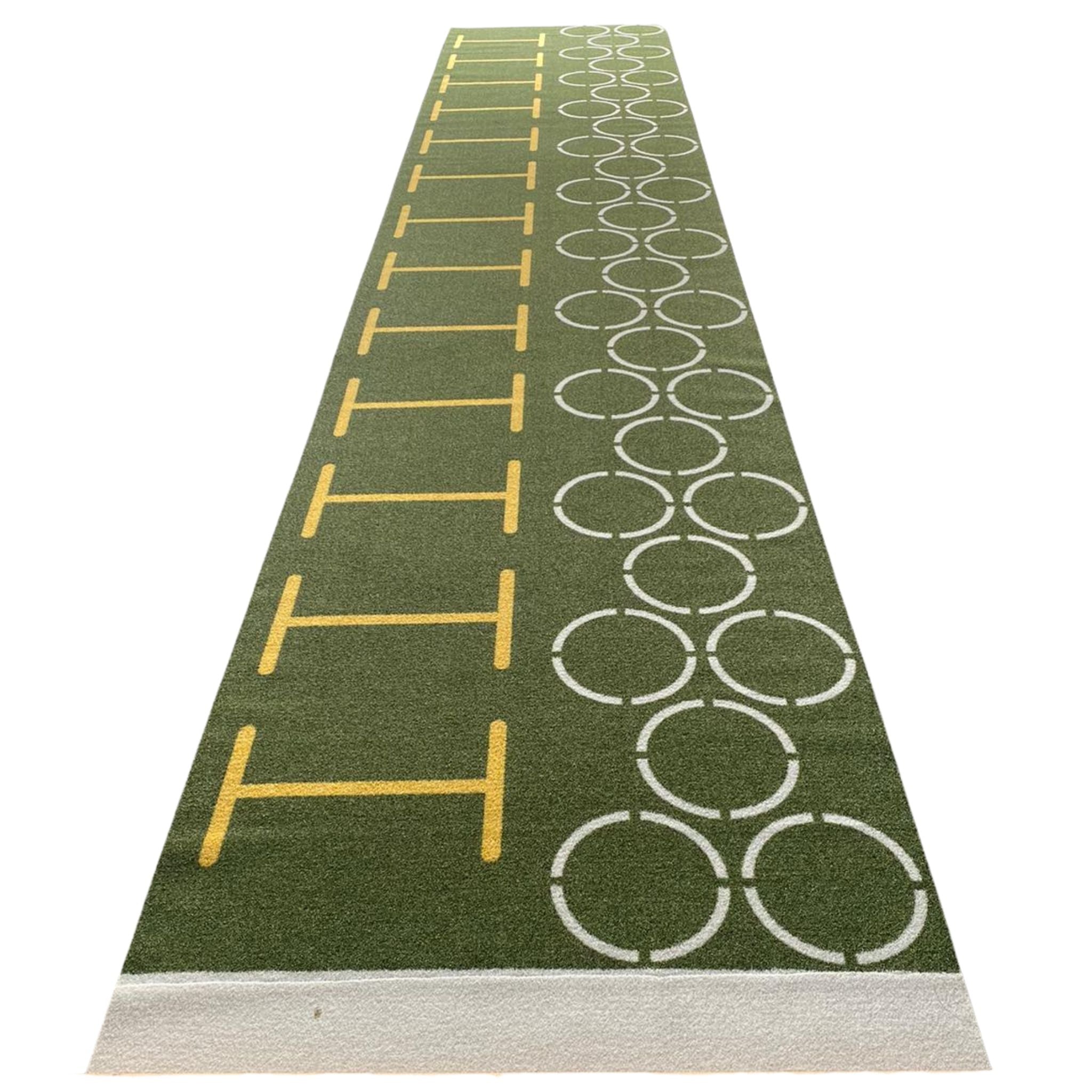 Green astro running surface track – full top-down view  
