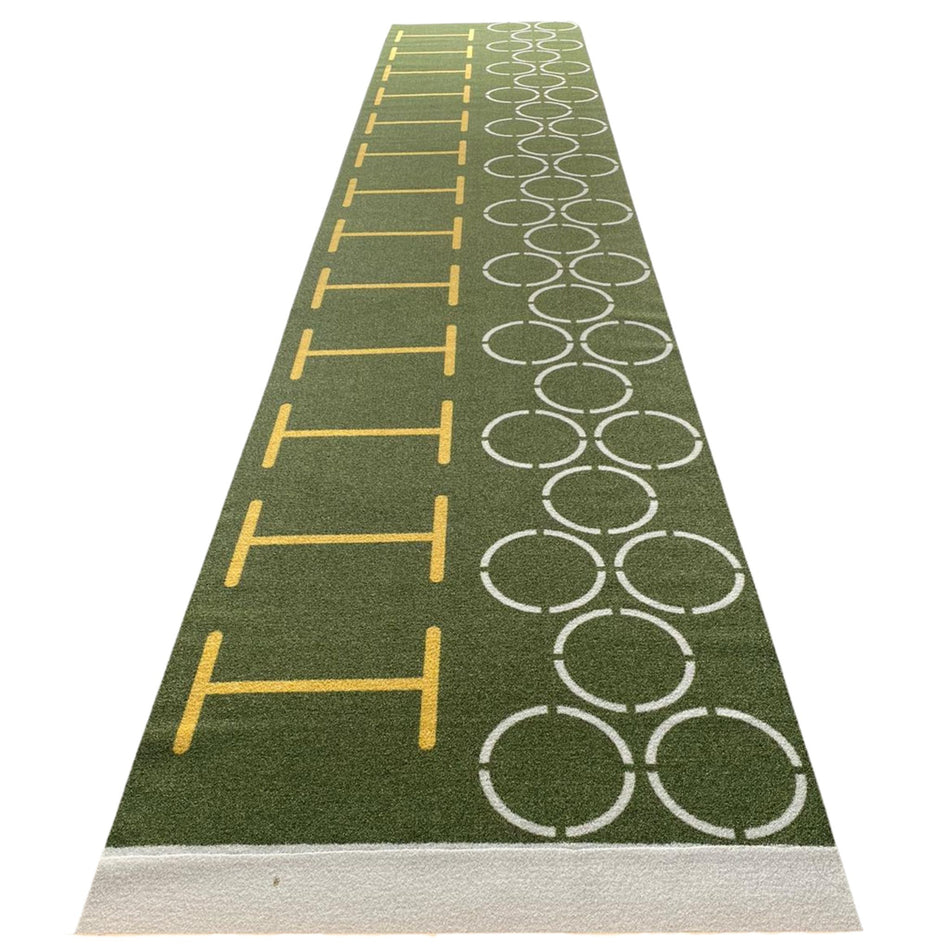 Green astro running surface track – full top-down view  
