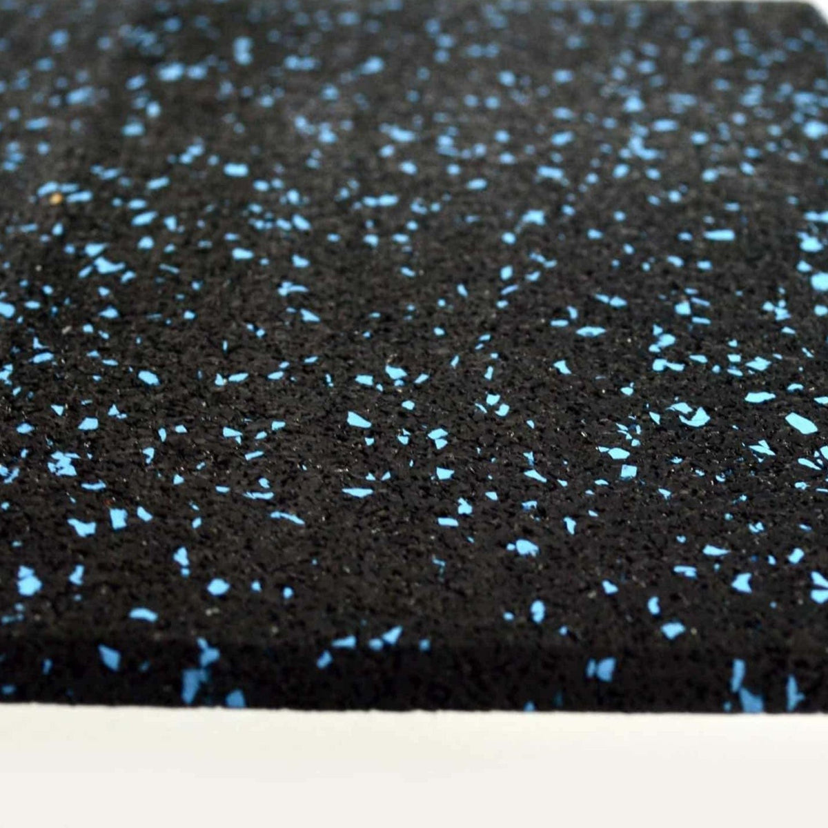Close corner view of blue Smirna Series 10mm flooring  
